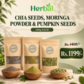 Chia Seeds + Pumpkin Seeds + Moringa Powder -100 grams each