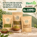 Sunflower Seeds + Pumpkin Seeds + Moringa Powder-100 grams Each